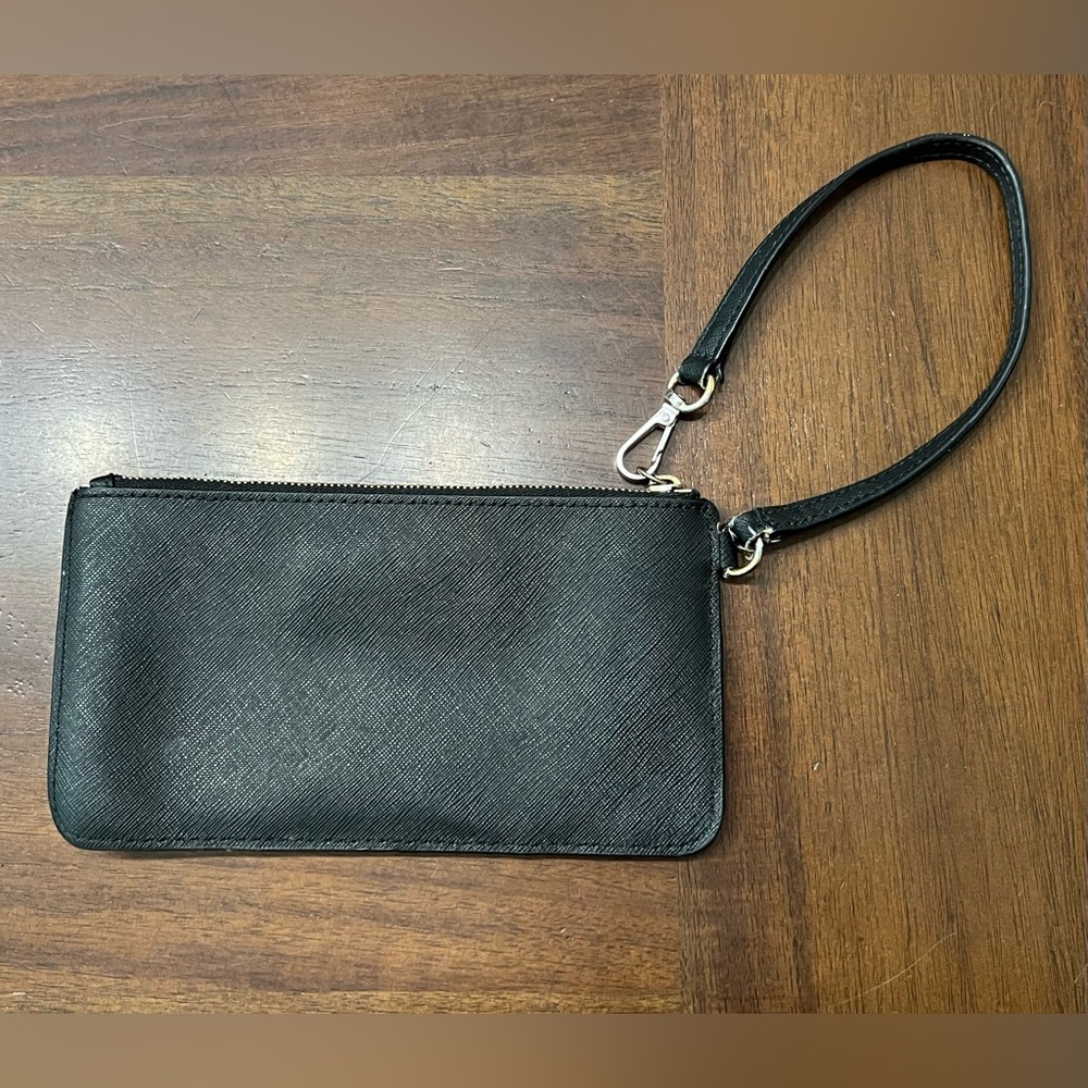 Michael Kors Jet Set Leather Black & Gold Studded Small Wristlet Wallet Clutch 🖤 - Picture 6 of 13